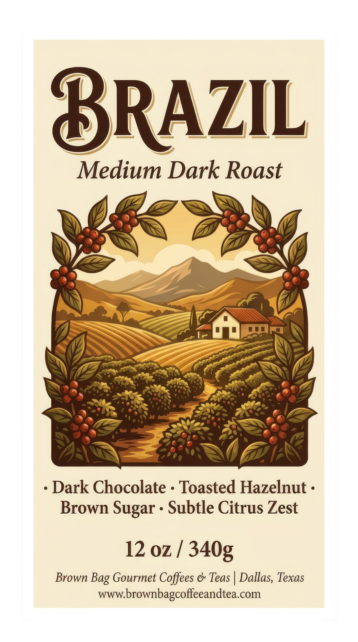 Brazil Freshly Roasted Coffee 12 oz